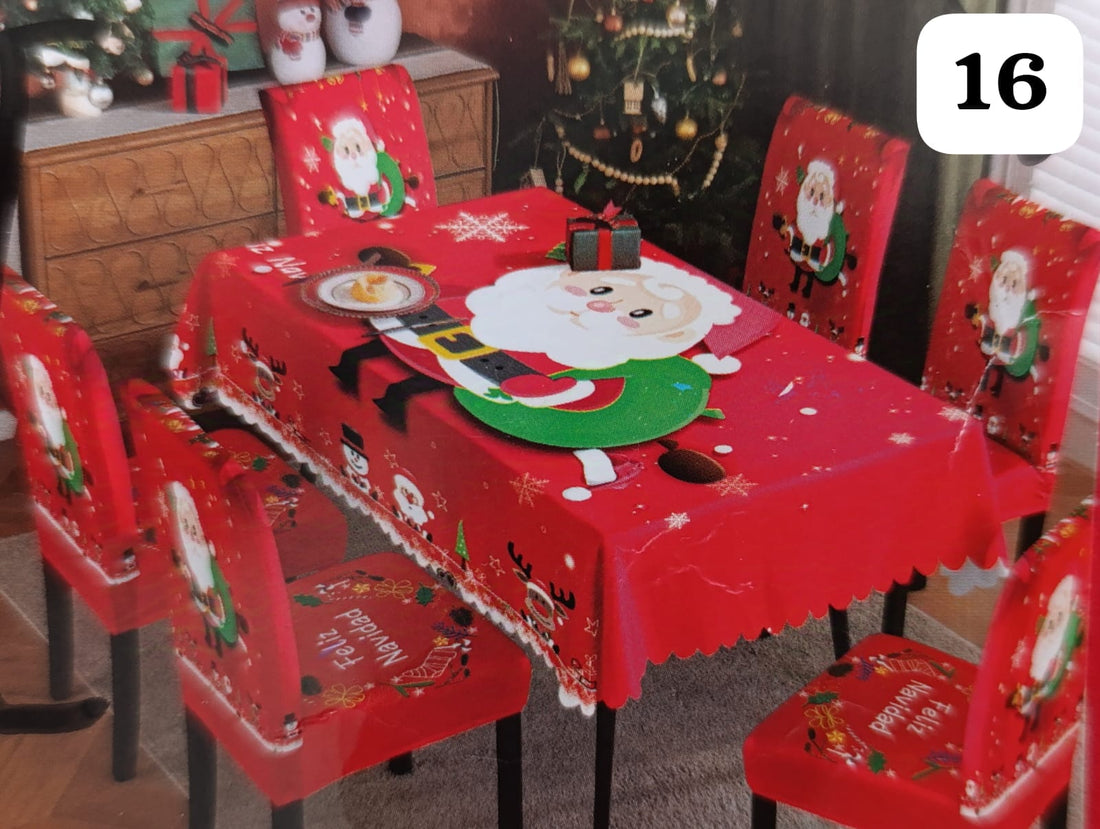SET MANTEL CON FORROS NAVIDEÑO